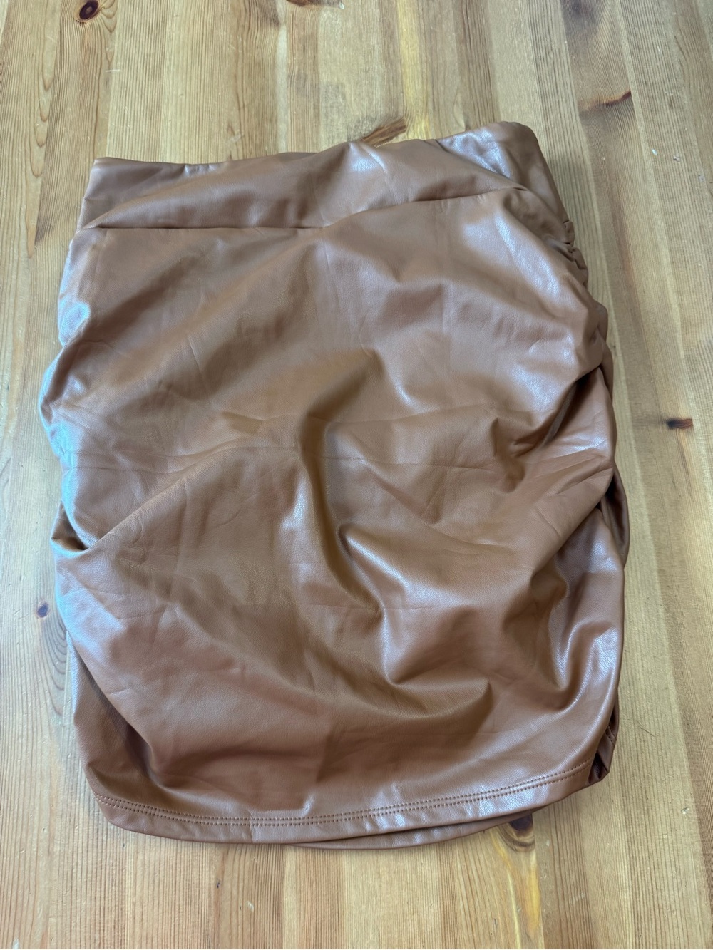HALARA Faux Leather Mini Skirt with shorts
